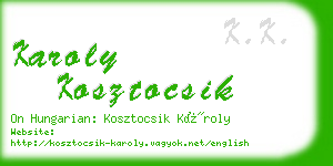 karoly kosztocsik business card